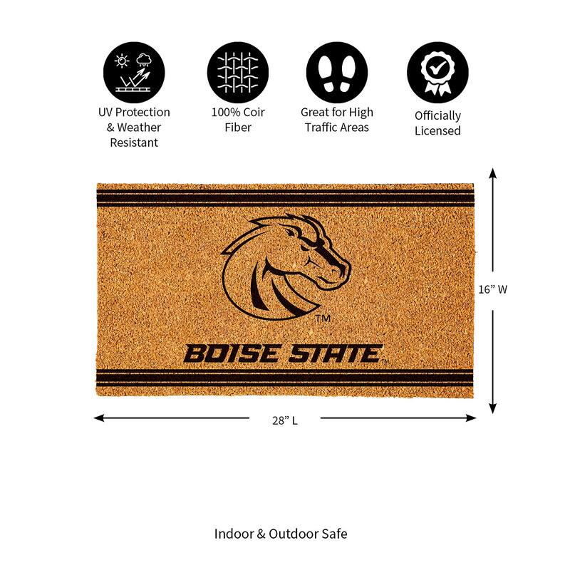 Boise State University Monochrome Indoor/Outdoor Coir Door Mat