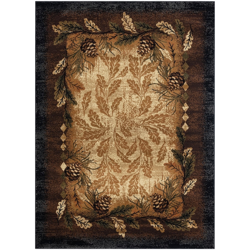 Sunset Valley Oak Ridge Brown Lodge Area Rug