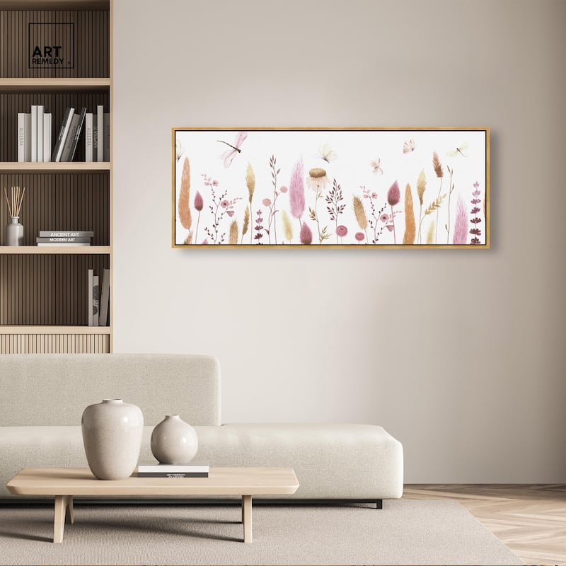 Harvest Dried Flowers Panoramic Canvas by Art Remedy