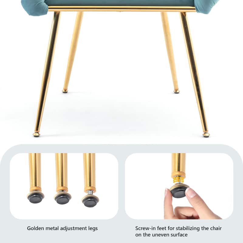 Modern Velvet Dining Chair with Metal Legs