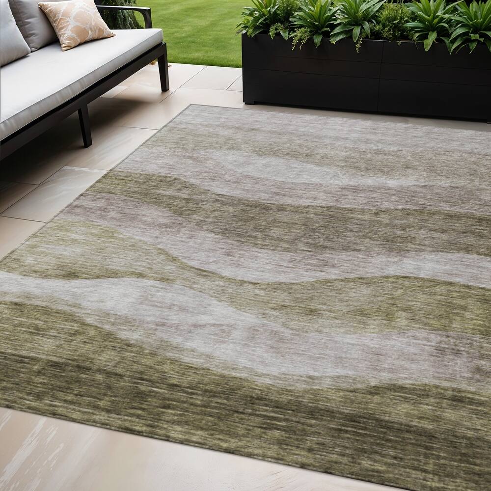 HomeRoots Abstract Transitional Rectangle Outdoor Rug