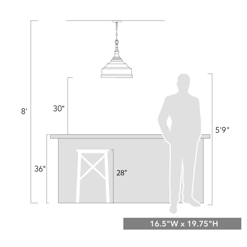 Keating 3 Light Pendant - 19x19.75"