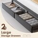 preview thumbnail 22 of 21, Full Size Upholstered Bed Frame with LED Lights and Charging Ports, Storage Headboard with Shelves