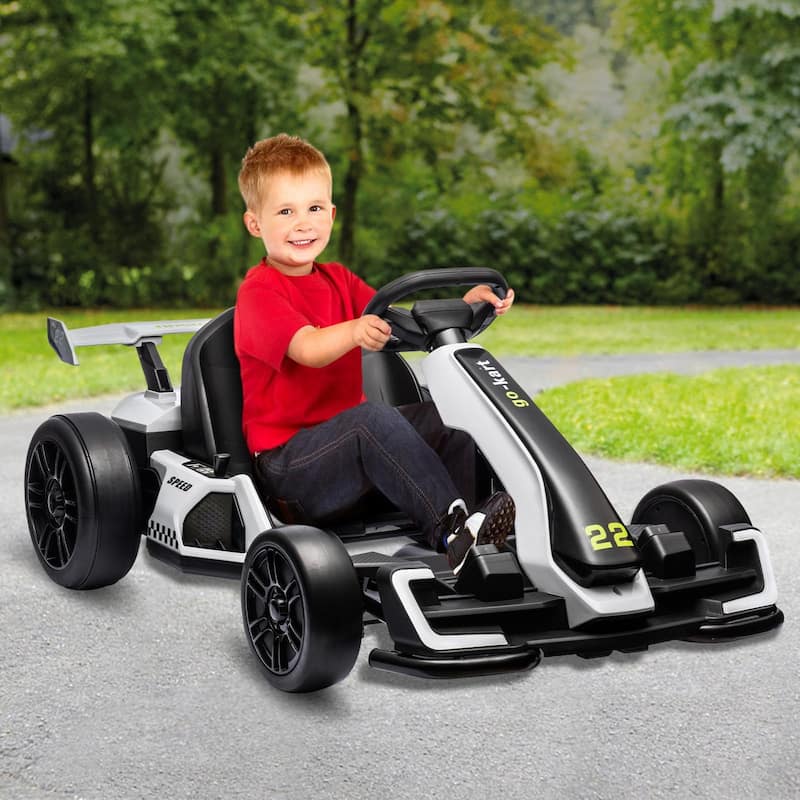 Go Karts for Kids,24V Electric Go Kart with 2 * 150W Powerful Motors