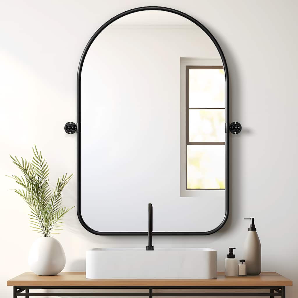 Iron Frame Arched Wall Mirror Vanity Mirror - 36*24