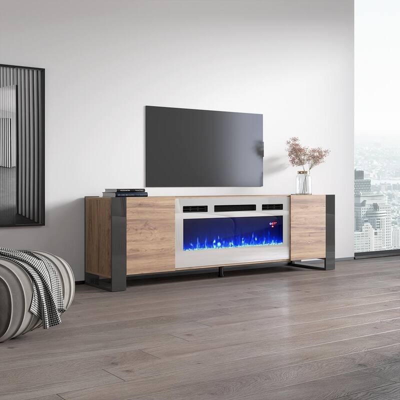 Woody WH-EF Electric Fireplace 77" TV Stand