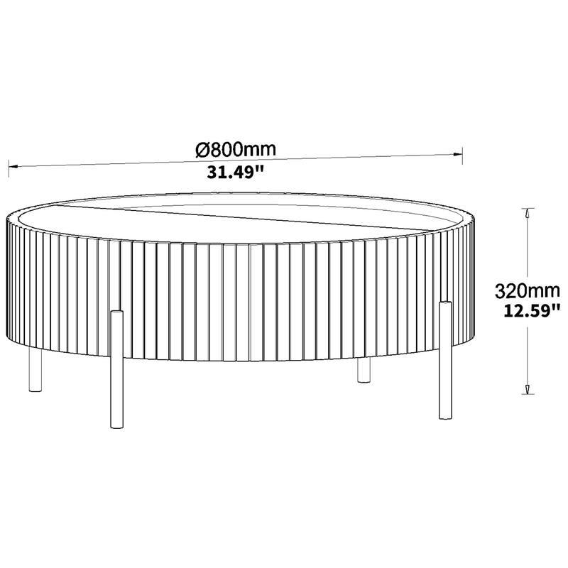 Modern Round Coffee Table with Storage