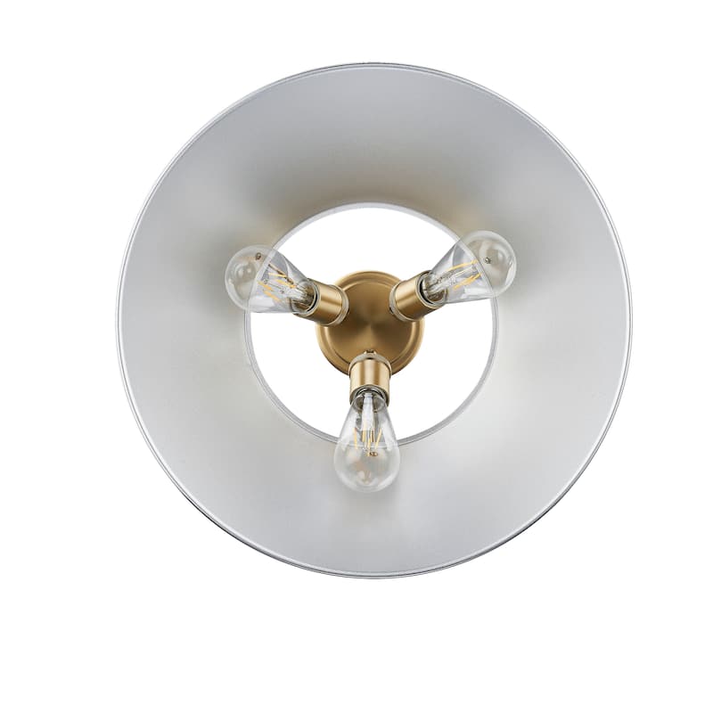 Yep by Golden Lighting Orwell 3-light Flush Mount in Brushed Champagne Brass and Chrome shade - Gold