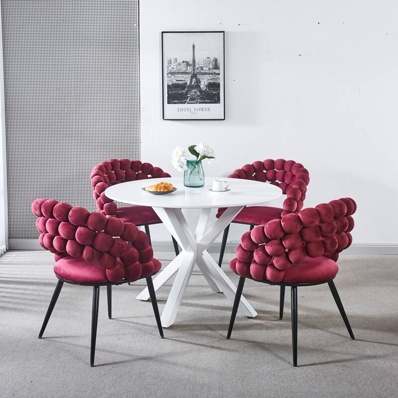 Modern Fabric Chairs with Gold Legs (Set of 2)