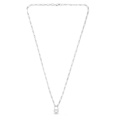 Curata 925 Sterling Silver 18" 10x15mm Padlock Statement Necklace