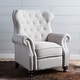 preview thumbnail 3 of 19, Walder Tufted Nailhead Fabric Recliner by Christopher Knight Home Wheat