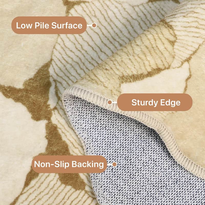 Mcow Modern Abstract Machine Washable Low Pile Area Rugs - 5'X7'