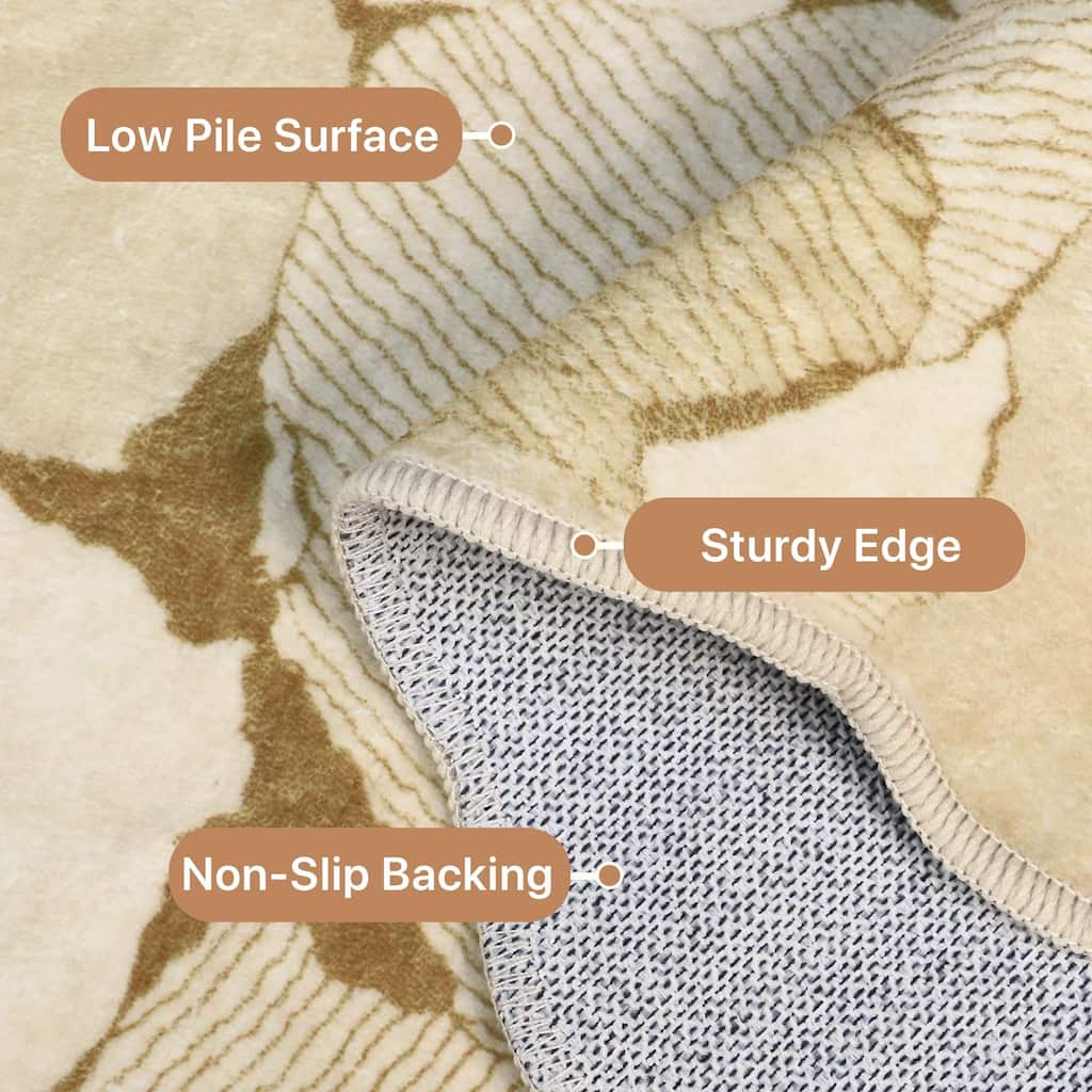 Mcow Modern Abstract Machine Washable Low Pile Area Rugs - 5'X7'