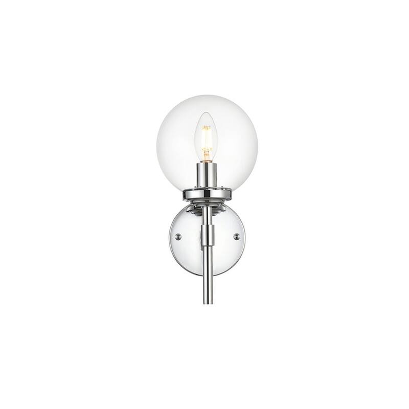 Inzo 1 Light Black and Clear Bath Sconce