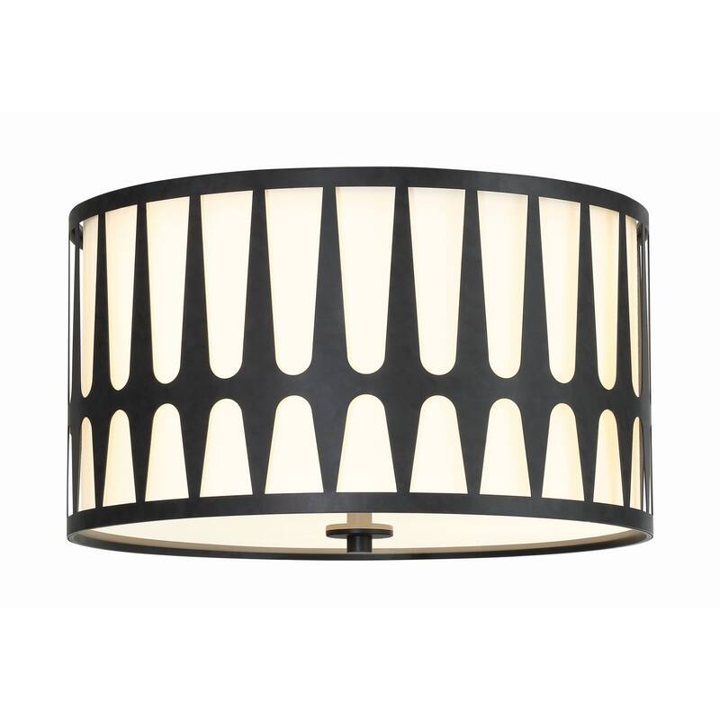 Crystorama Lighting Group ROY-800 Royston 3 Light 18" Wide Flush Mount - Black