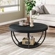 preview thumbnail 34 of 43, 31.7" Round Coffee Table, Rustic 2-Tier Center Table with Storage Open Shelves