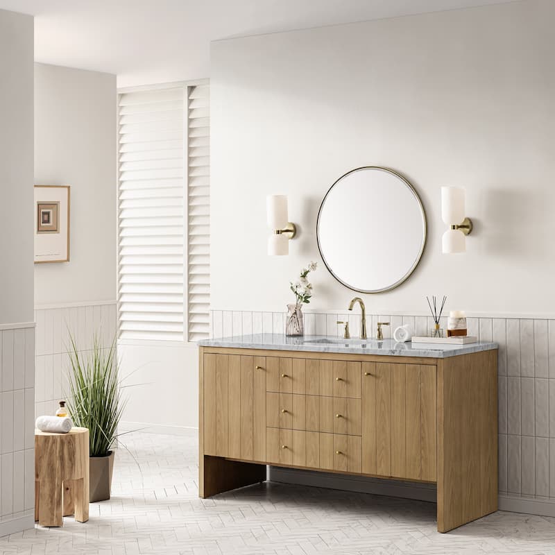 James Martin Vanities Hudson 60" Single Vanity, Light Natural Oak