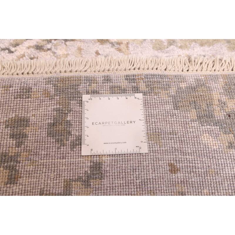 ECARPETGALLERY Hand-knotted Legacy Grey Silk, Wool Rug - 2'5 x 10'3