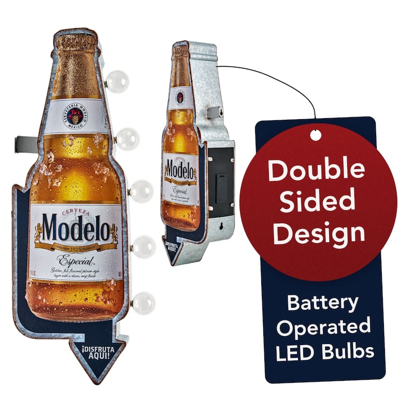 Metal LED Modelo Especial Marquee Wall Sign - 25" x 8.5" x 4" - Yellow