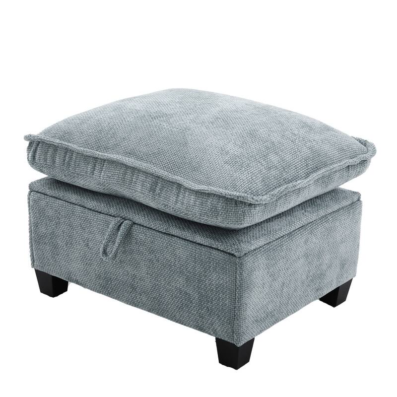 106.69" Modular U-shaped Sectional Sofa with Chaise Lounge and Ottoman, Pillows