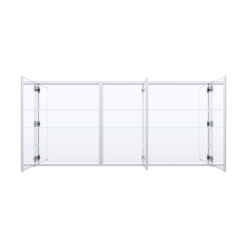 56''/64''W X 30''H Recessed Or Surface Wall Mount Bathroom Medicine Cabinet With Adjustable Glass Shelves
