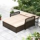 preview thumbnail 6 of 18, Gymax Patio Rattan Daybed Wicker Loveseat Sofa w/ Multifunctional