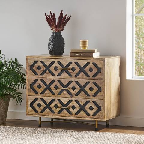 Westara Wood Handcrafted 3 Drawer Sideboard by Christopher Knight Home