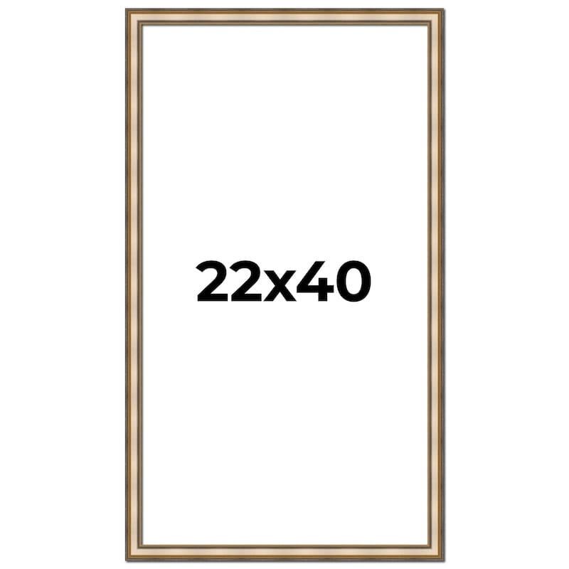 22x40 Frame Gold Solid Wood Shadow Box Width 1.5 Inches | Interior Frame Depth 2 3/8 Inches