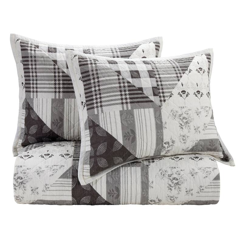 Paseo Road by HiEnd Accents Patchwork Prairie Reversible Quilt Set, 3PC