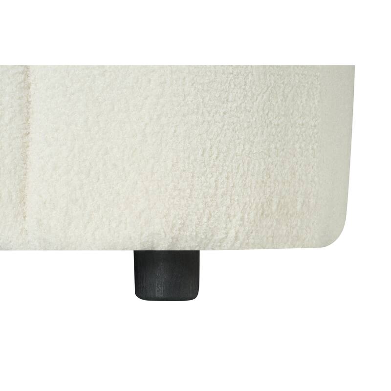 87.5" Modern Curved Bouclé Sofa Couch for Living Room, Oversized 2-Seater Loveseat, Upholstered Sofa for Apartment, Small Space