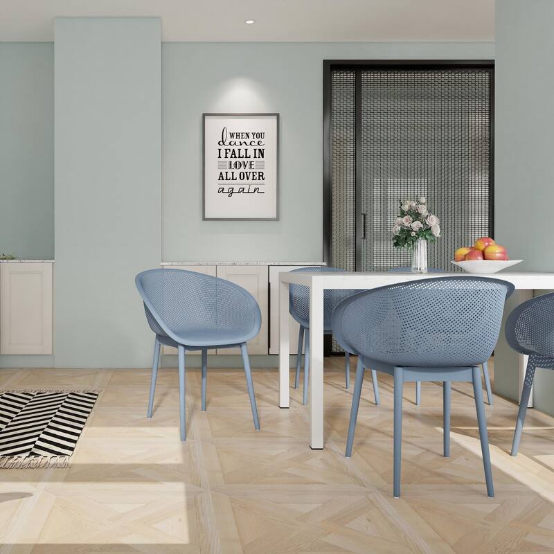 Indoor/Outdoor PP Plastic Seating - Light Blue