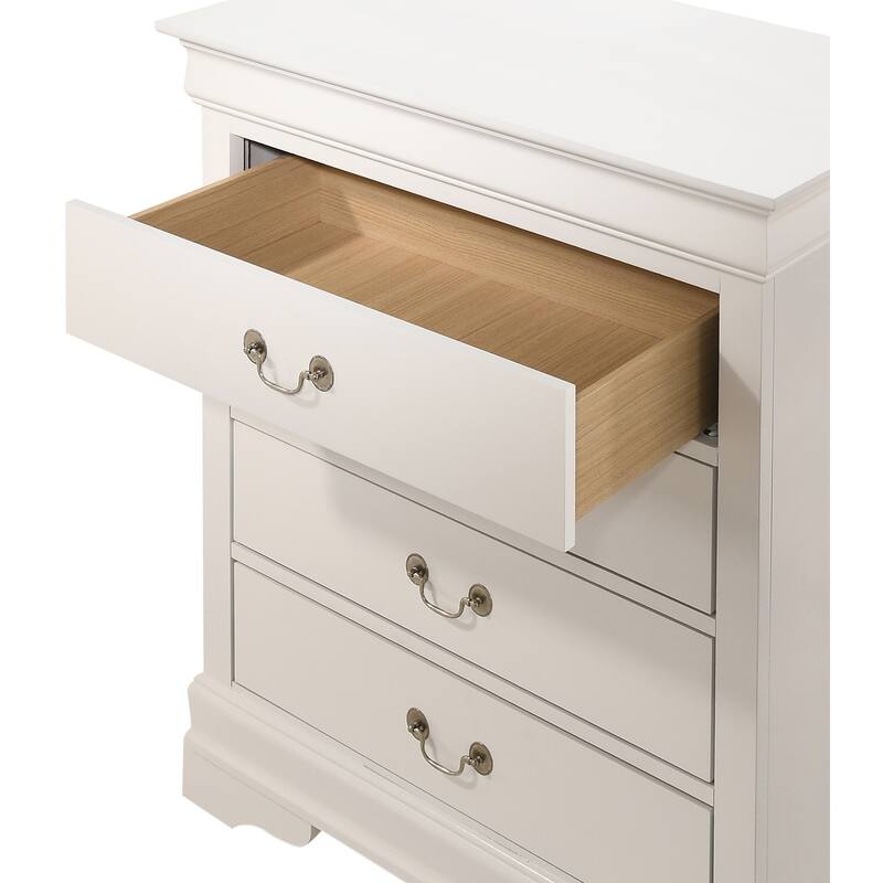 Passion Furniture Louis Phillipe Cherry 4 Drawer Chest of Drawers - 31"L x 16"W x 41"H