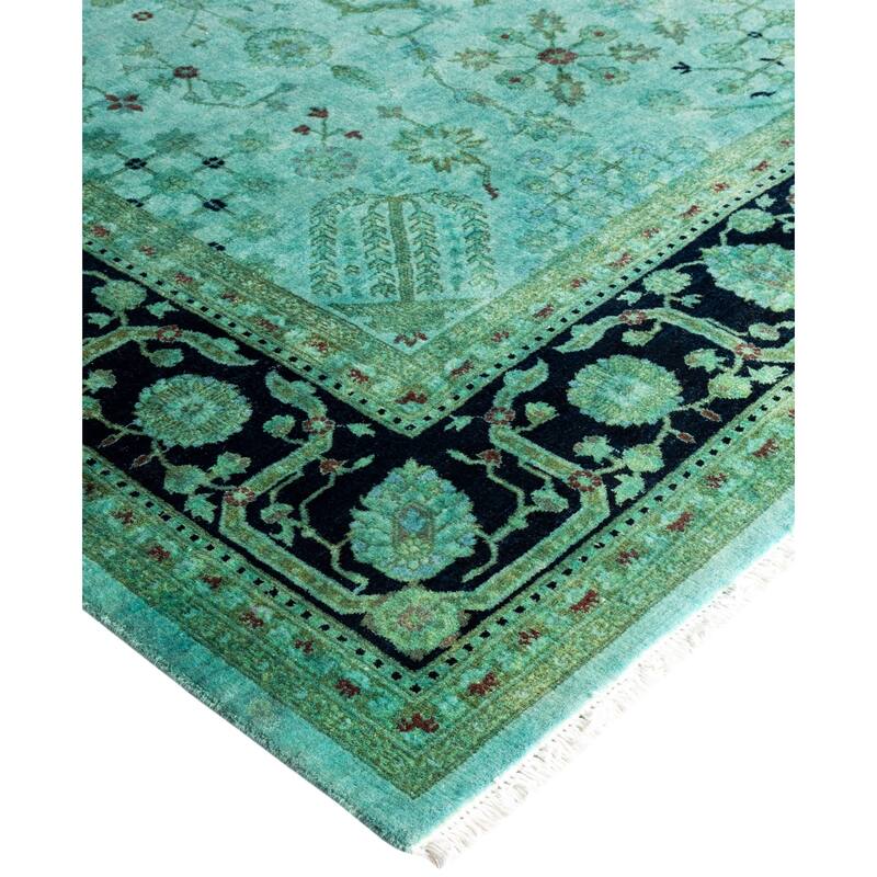 Overdyed One-of-a-Kind Hand-Knotted Area Rug - Green - 6' 1" x 8' 10"
