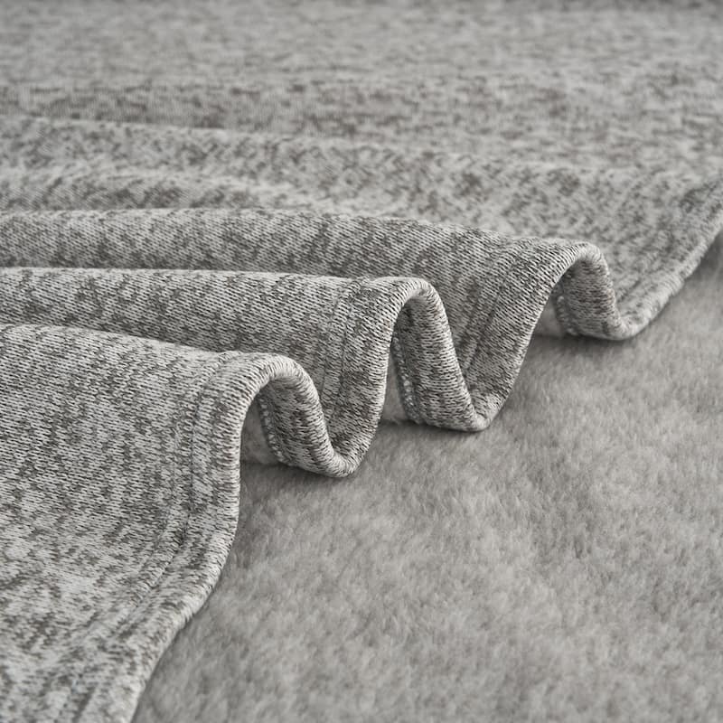 3 Piece Heather Jersey Blanket Knit Blanket