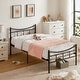 preview thumbnail 2 of 7, VECELO Metal Platform Kids Bed Frame with Headboard,Twin Size Bed Set of 2
