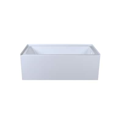 Indigo Home Alcove Soaking Bathtub 30x60 inch Right Drain in Glossy White