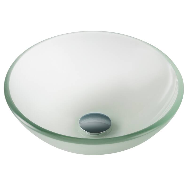Kraus 14" Frosted Glass Vessel Bathroom Sink Only