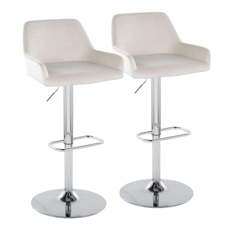 Porch & Den Galotti Adjustable Bar Stool with Rounded Rectangle Footrest (Set of 2)