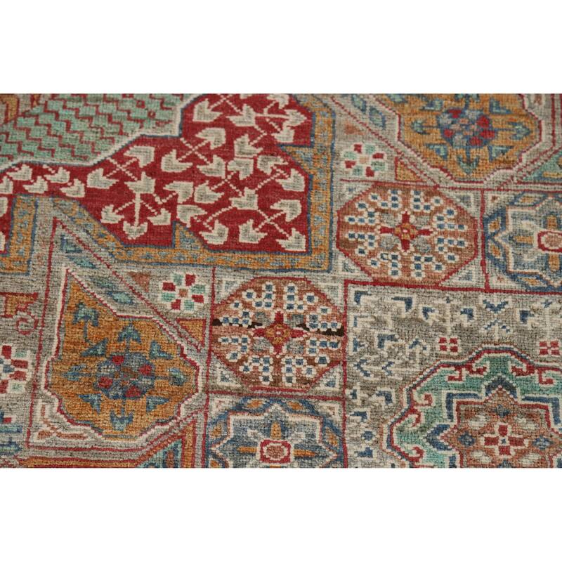 Hand Knotted Oriental 100% Wool Carpet Traditional Medallion Greys & Charcoal Kazak Area Rug - 10' 2'' X 6' 9''