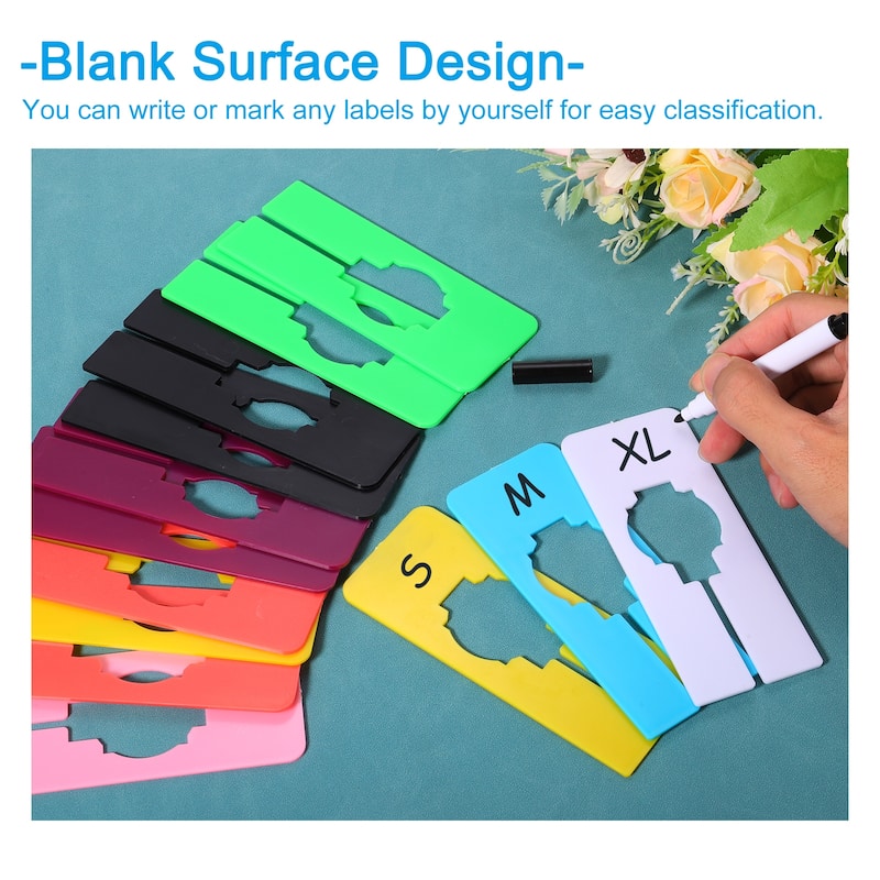 24pcs Clothes Dividers, Clothing Rack Rectangle Dividers w Marker Pen