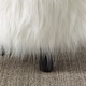 preview thumbnail 2 of 6, Silver Orchid Karlweis White Shag Faux Fur Ottoman