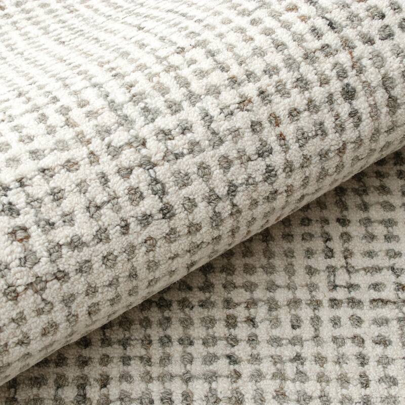 Sevita Hand-Tufted Checkered Geometric Wool Blend Indoor Area Rug