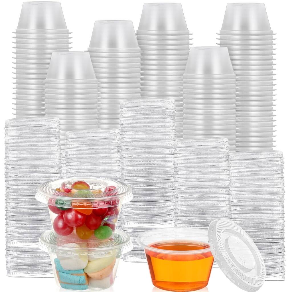 400 Pcs 2oz Plastic Containers with Lids