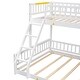 preview thumbnail 4 of 8, Twin XL over Queen Bunk Bed with Ladder and Guardrails, White