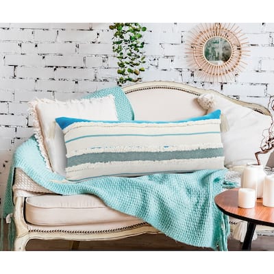 Sevita Turquoise Quarry Striped Throw Pillow, Single or Set of 2