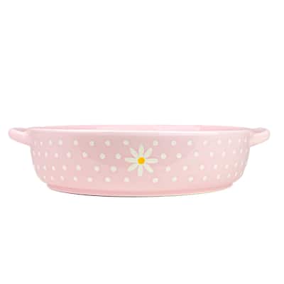 10 Strawberry Street Daisy Polka Dot Round Baker, Pink