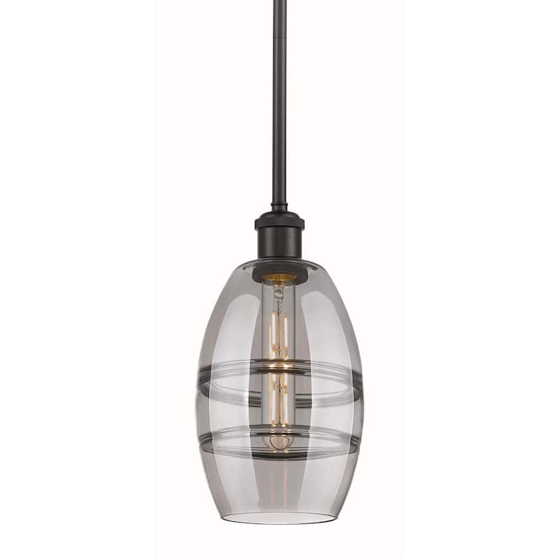 Innovations Lighting 516-1S-9-6 Vaz Pendant Vaz 6" Wide Mini Pendant - Oil Rubbed Bronze / Light Smoke