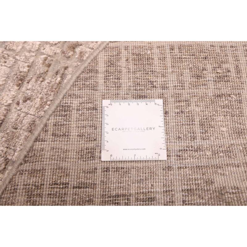 ECARPETGALLERY Hand-knotted Legacy Dark Grey, Taupe Silk, Wool Rug - 6'0 x 6'0