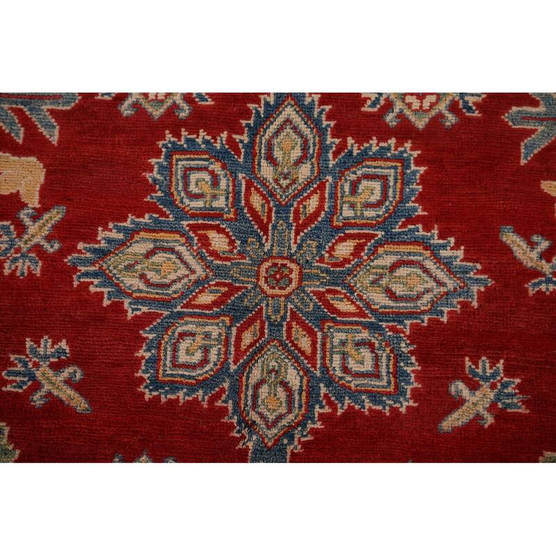 Traditional Kazak Area Rug Hand-Knotted Wool Carpet - 5'1" x 7'0"