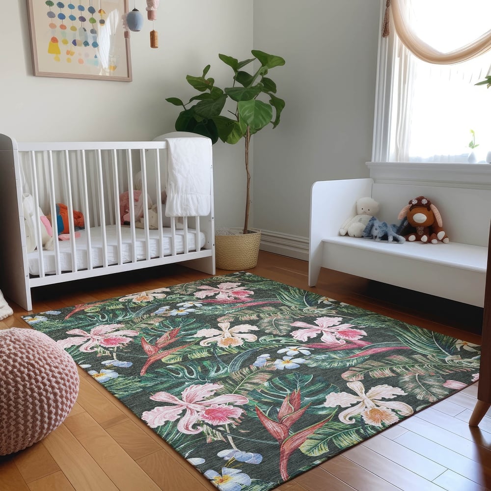 Premium Washable Super Soft Tropical Garden Mayfield Rug